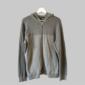 Armani Exchange Pure Cotton Hooded Cardigan Sweater